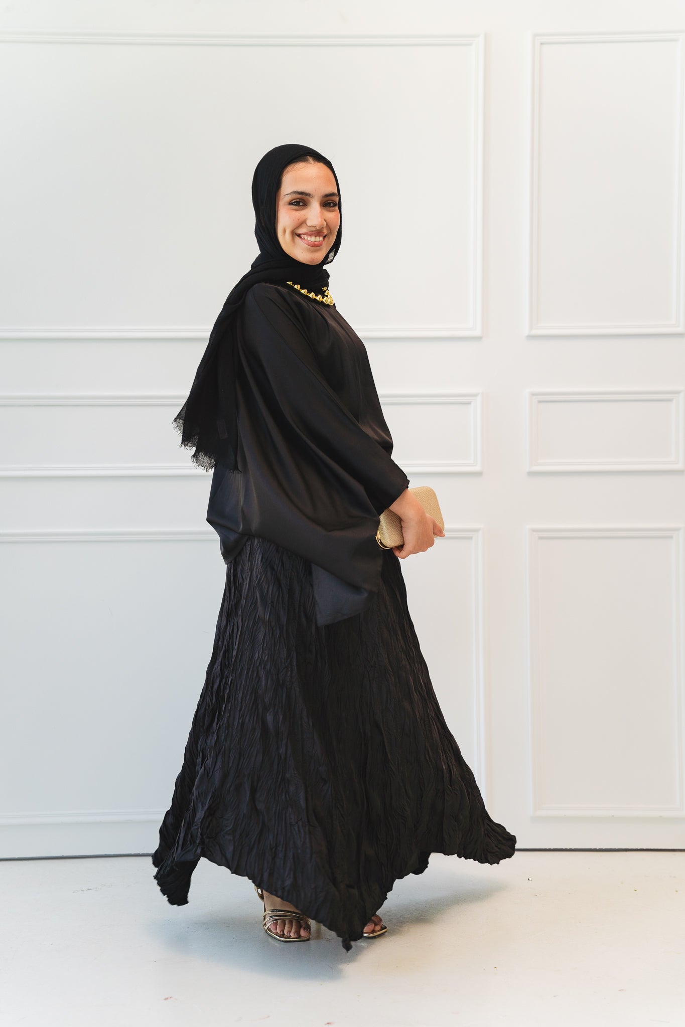 Anne Crushed skirt in Black