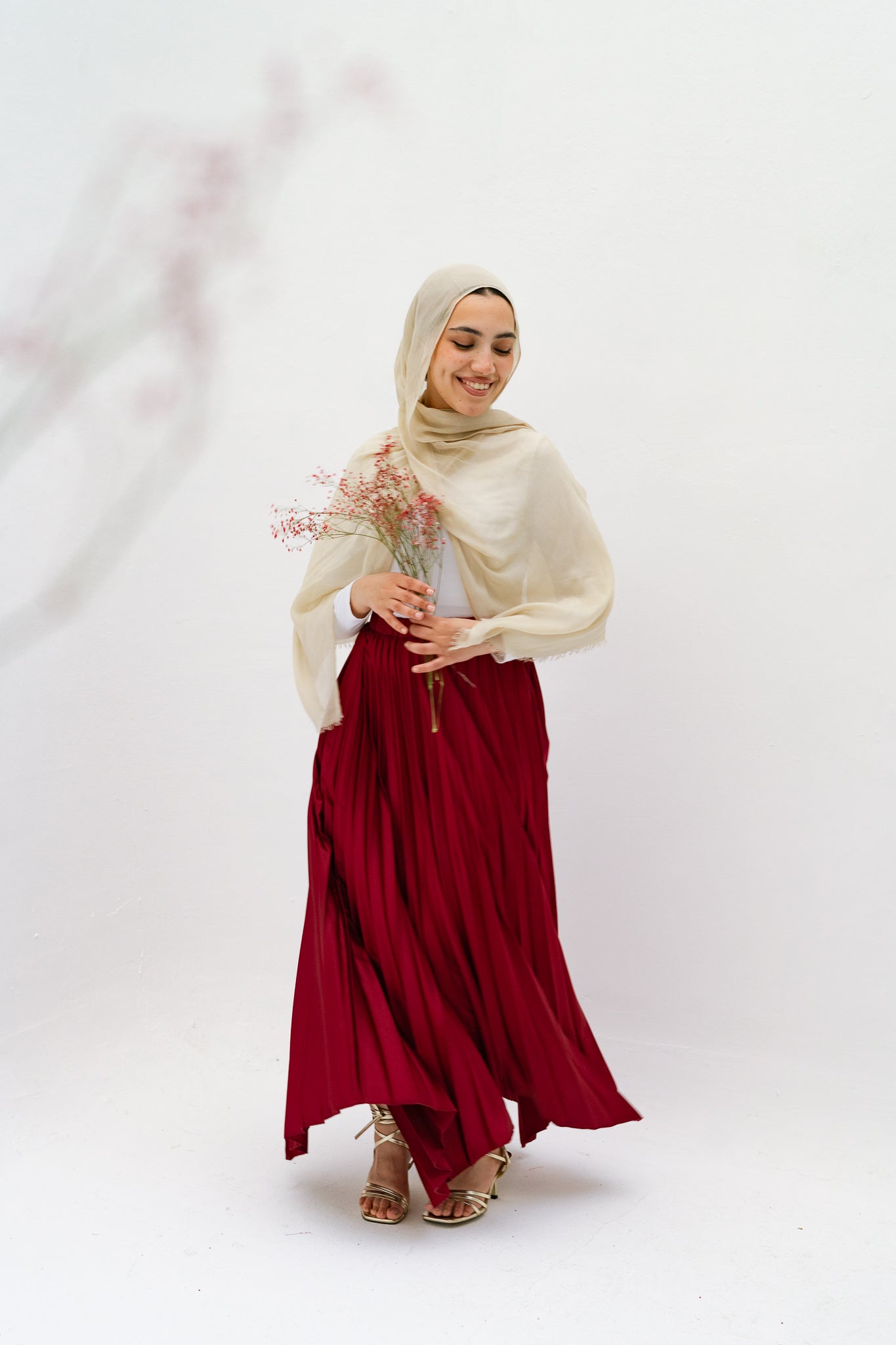 Ash Asymmetrical Skirt in Burgundy