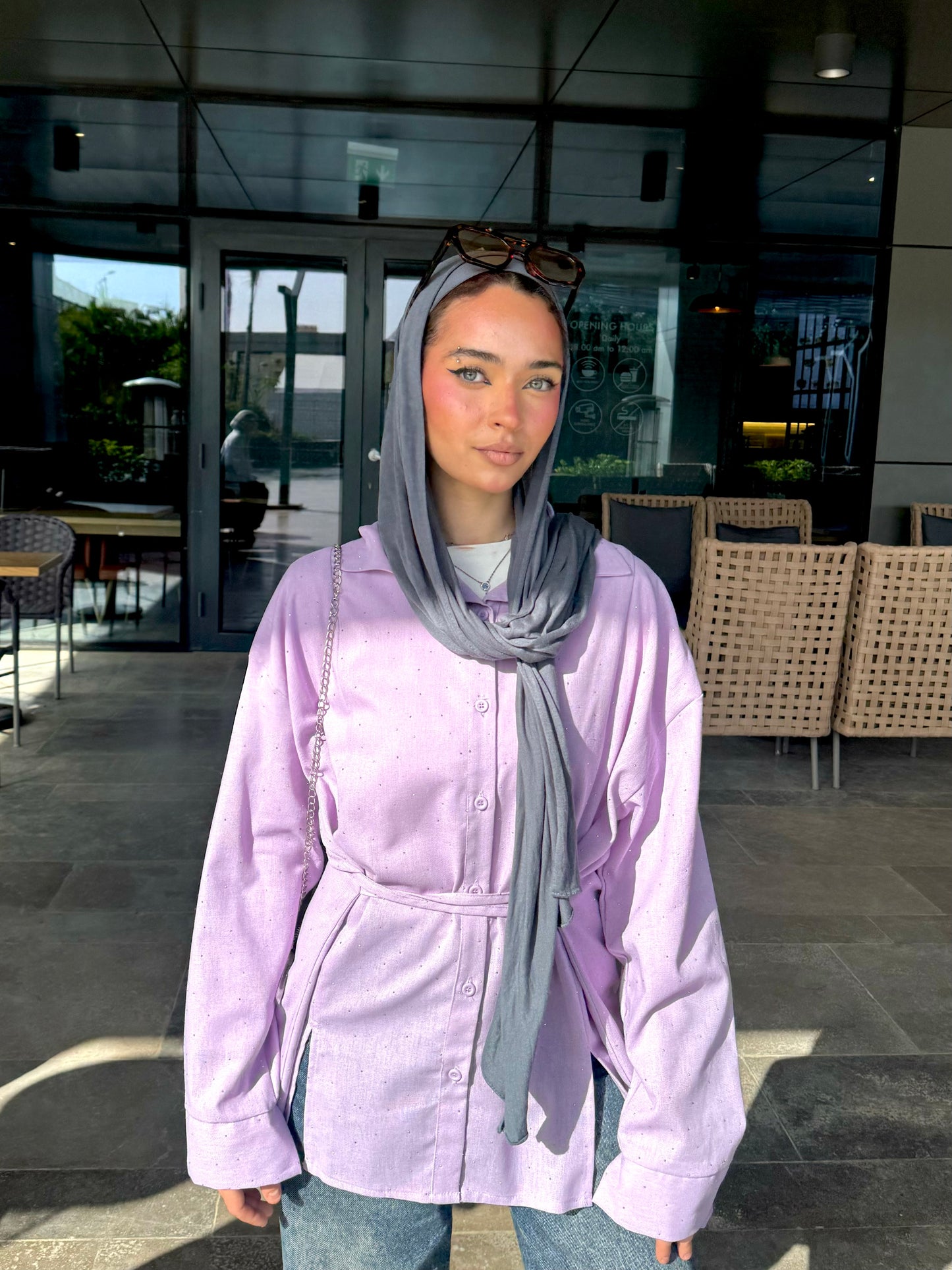 Studded Glam shirt in Lilac