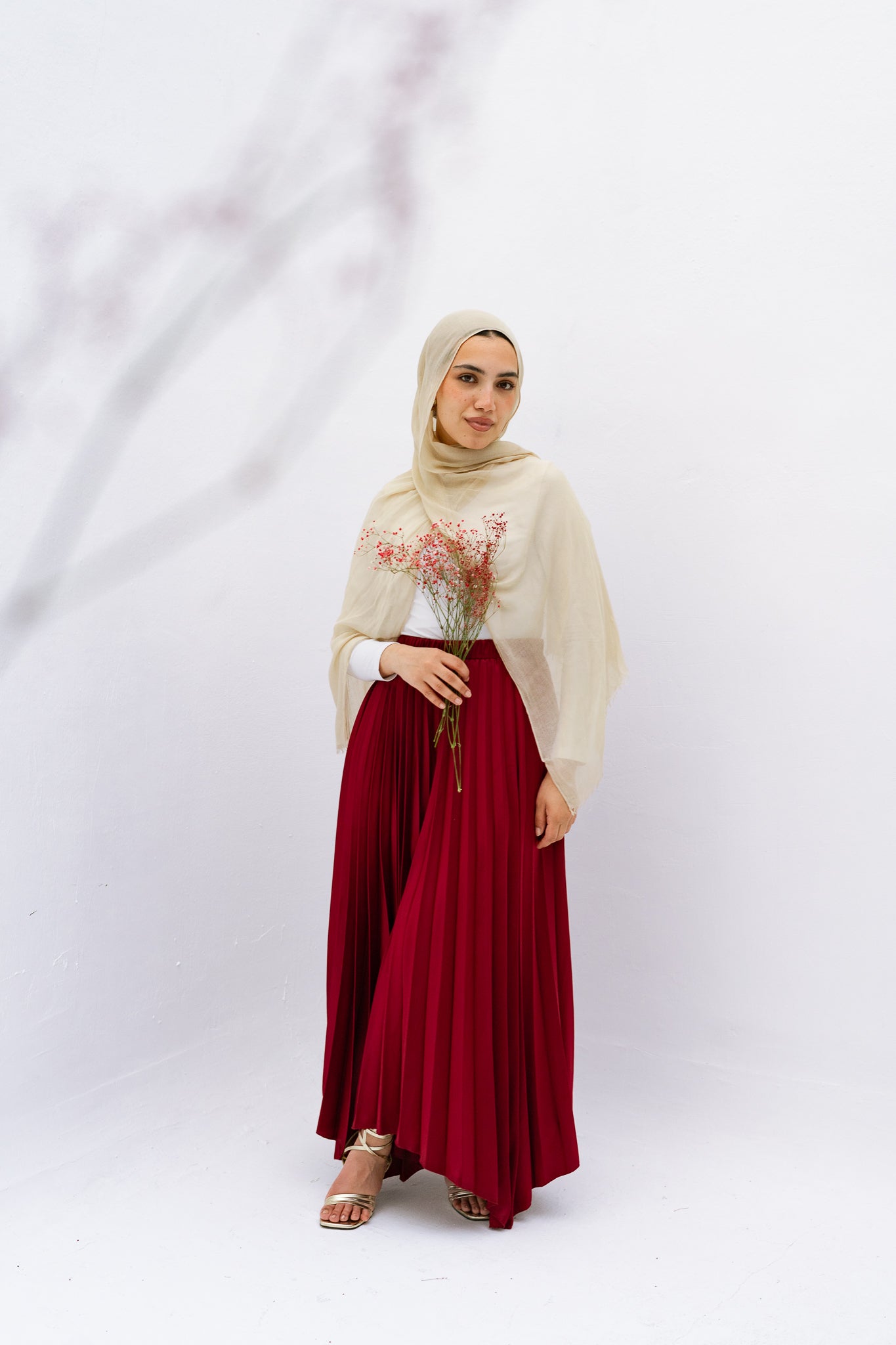 Ash Asymmetrical Skirt in Burgundy
