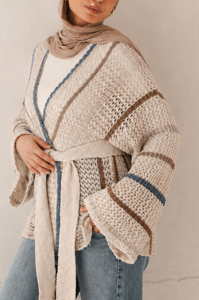 Better in Neutrals Metallic Threads Cardigan