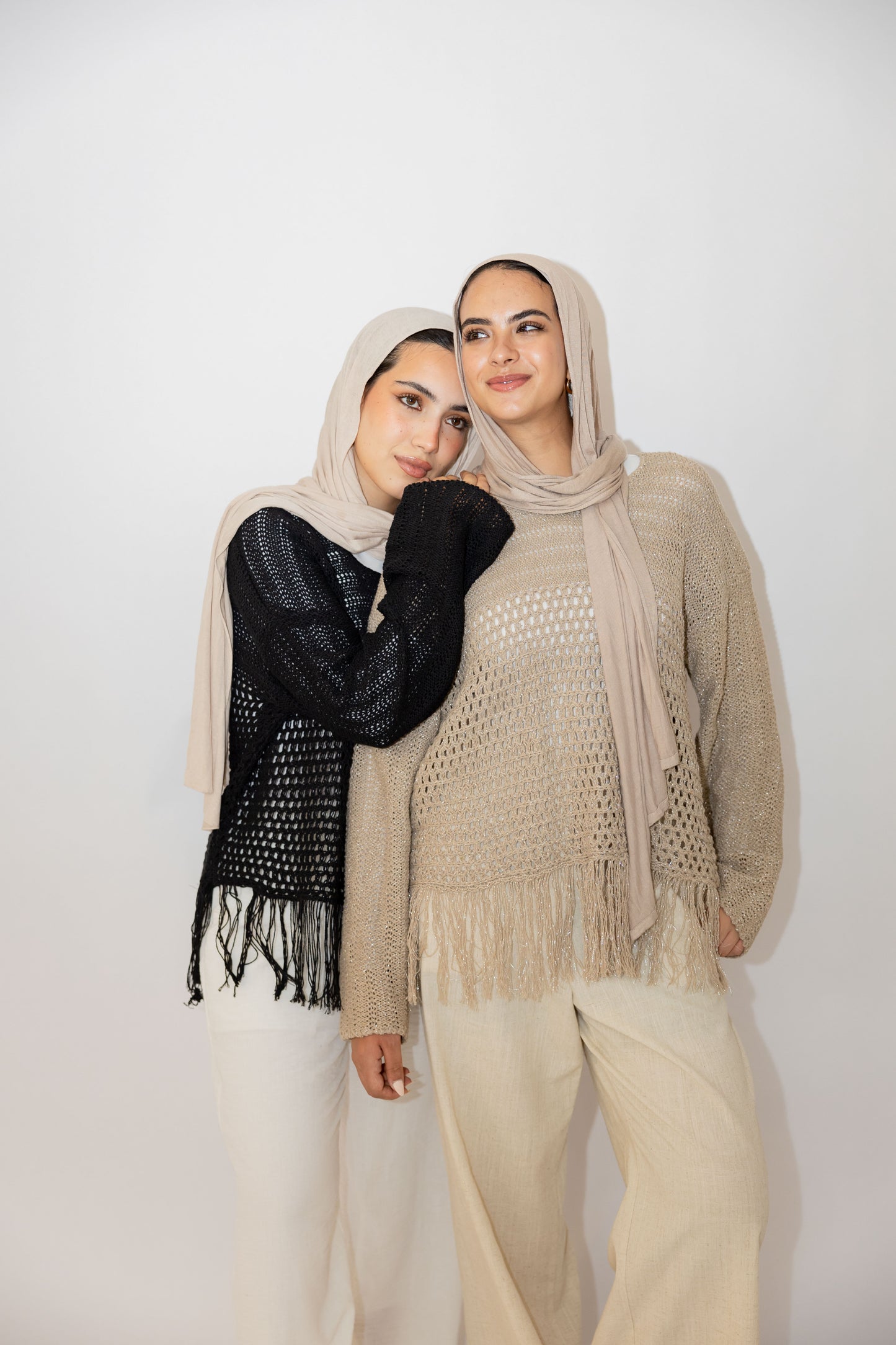 Sea threads crochet top in shimmer cafe