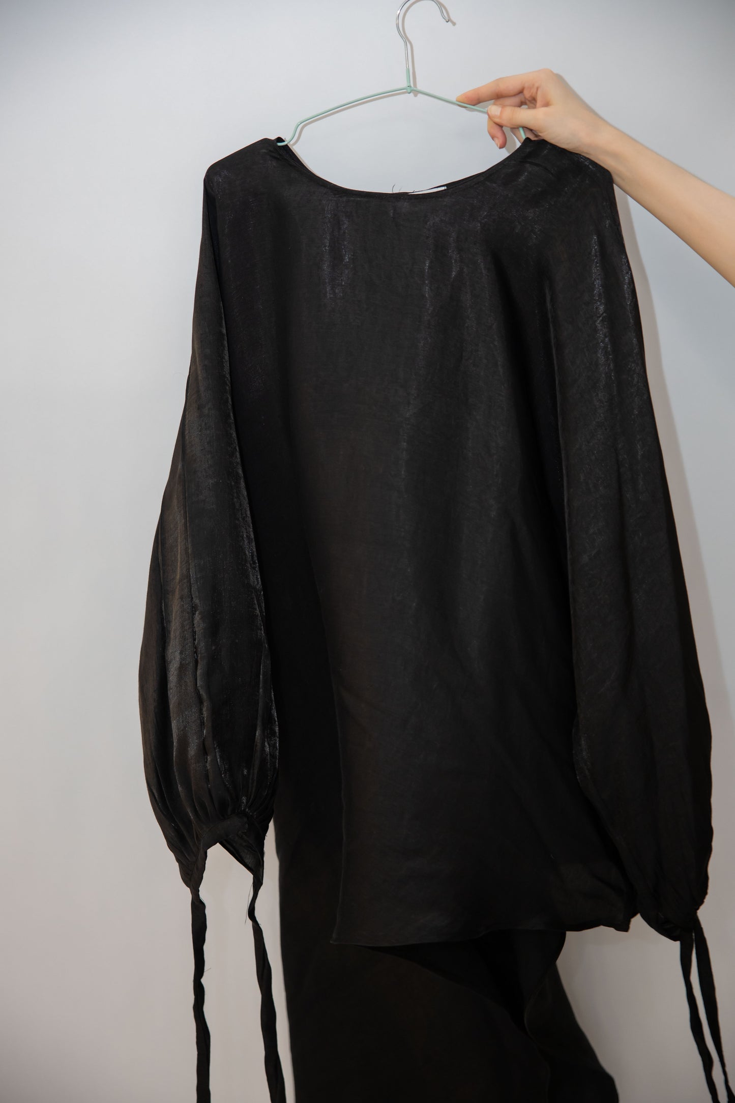 Asymmetrical Shimmer Top in Beige
