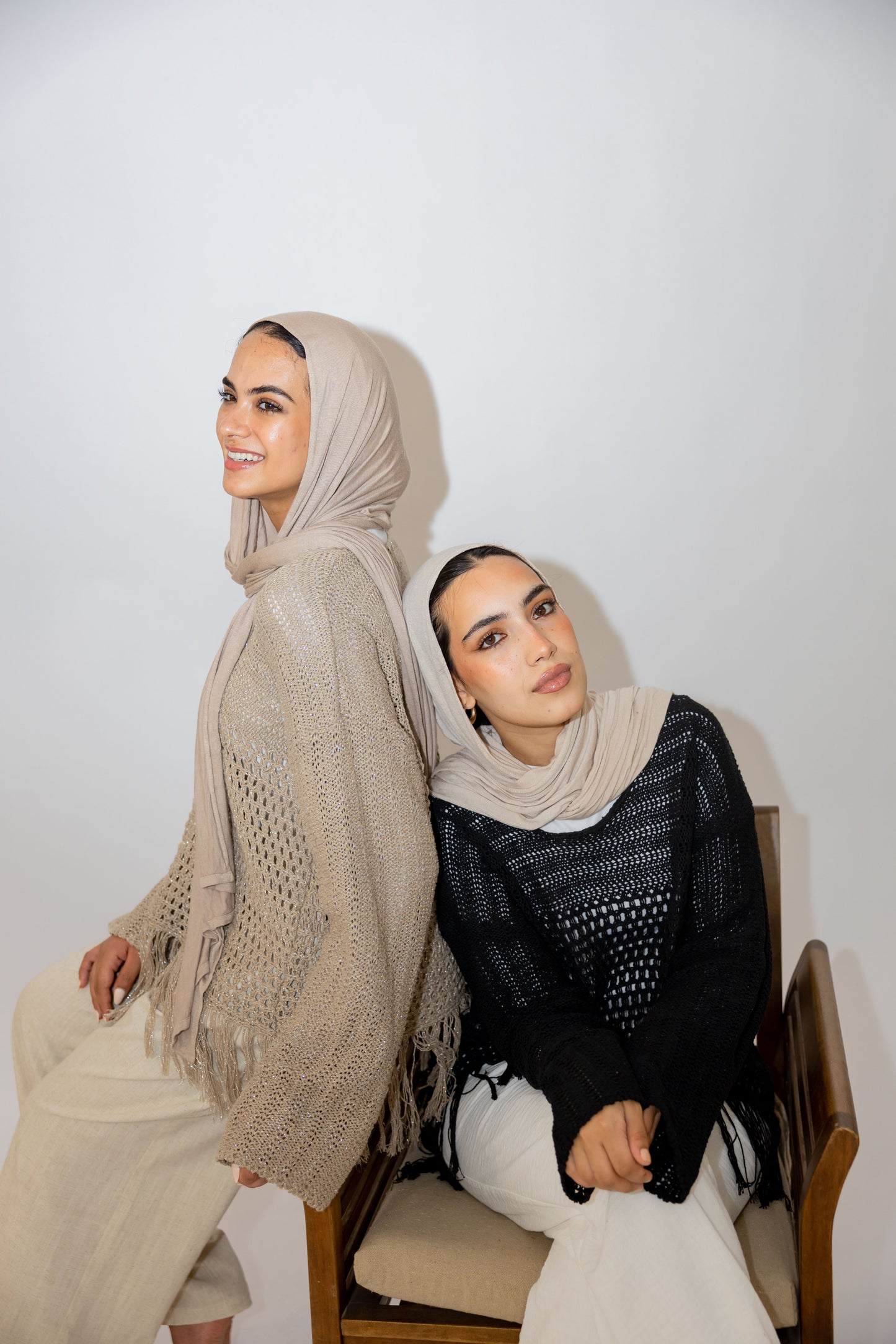 Sea threads crochet top in shimmer cafe