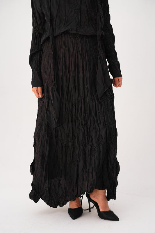 Anne Crushed skirt in Black