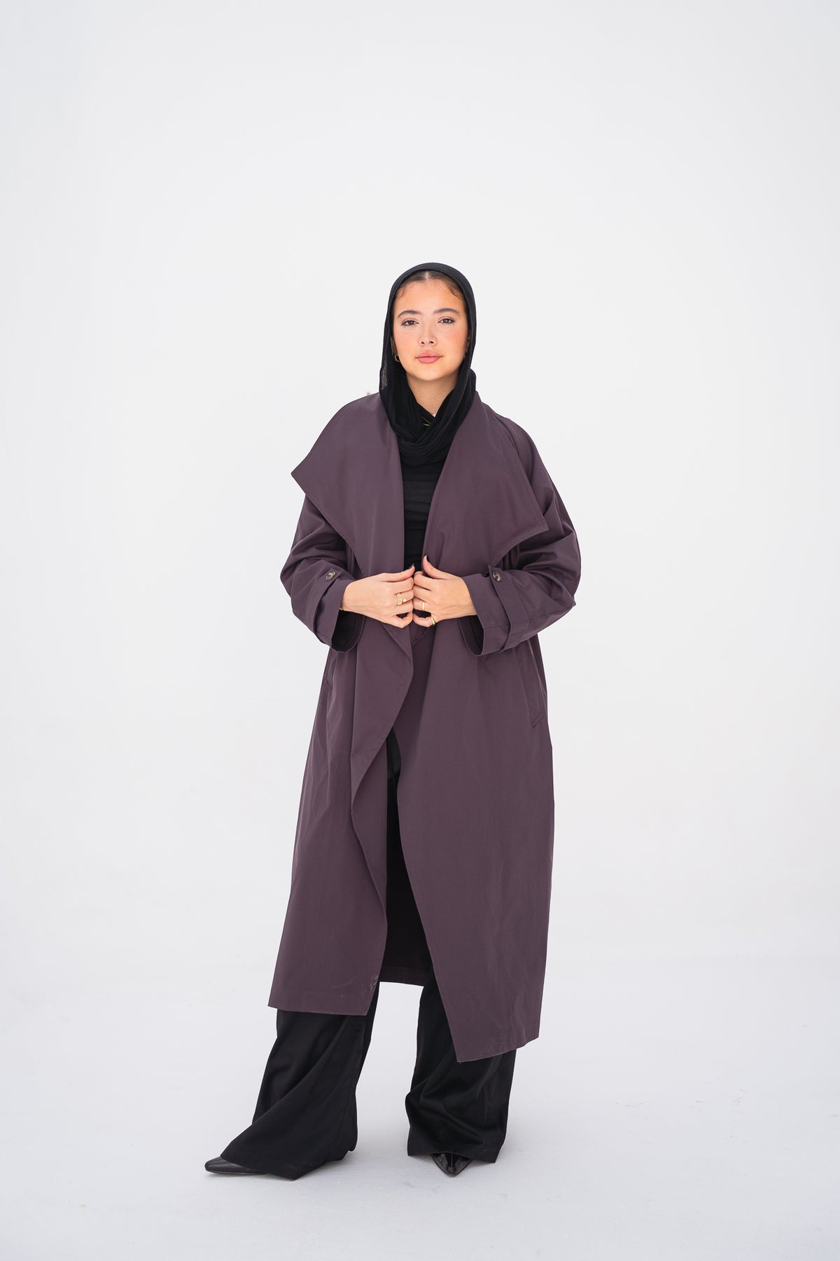 The Timeless Trench Coat in Chocolate Plum