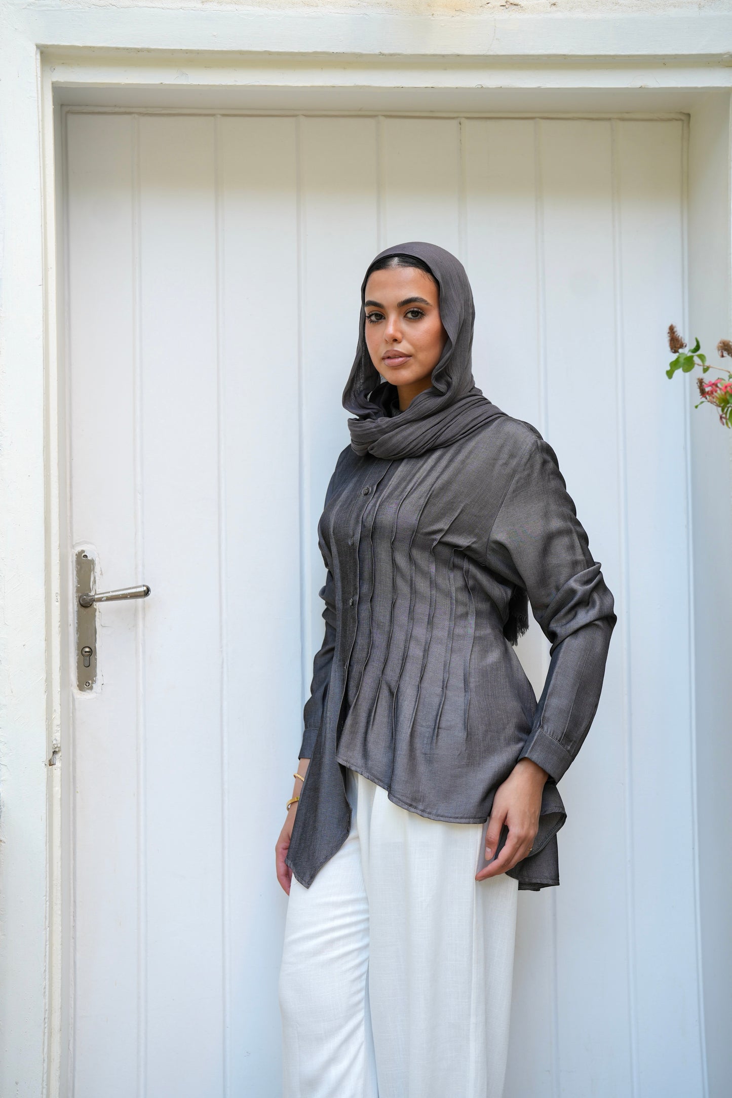 Dreamy Folds Shirt in Charcoal