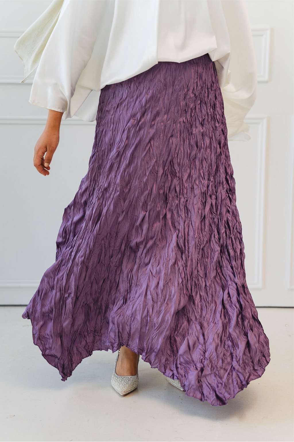 Anne Crushed skirt in Mauve