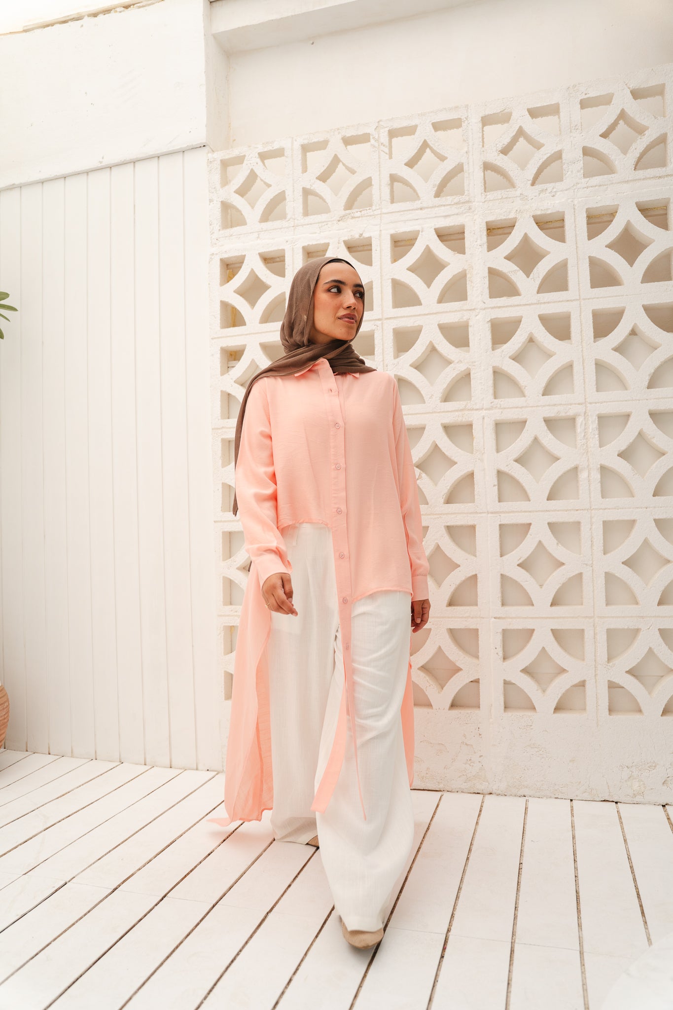 PRE-ORDER All Around Asymmetric Top in Peach