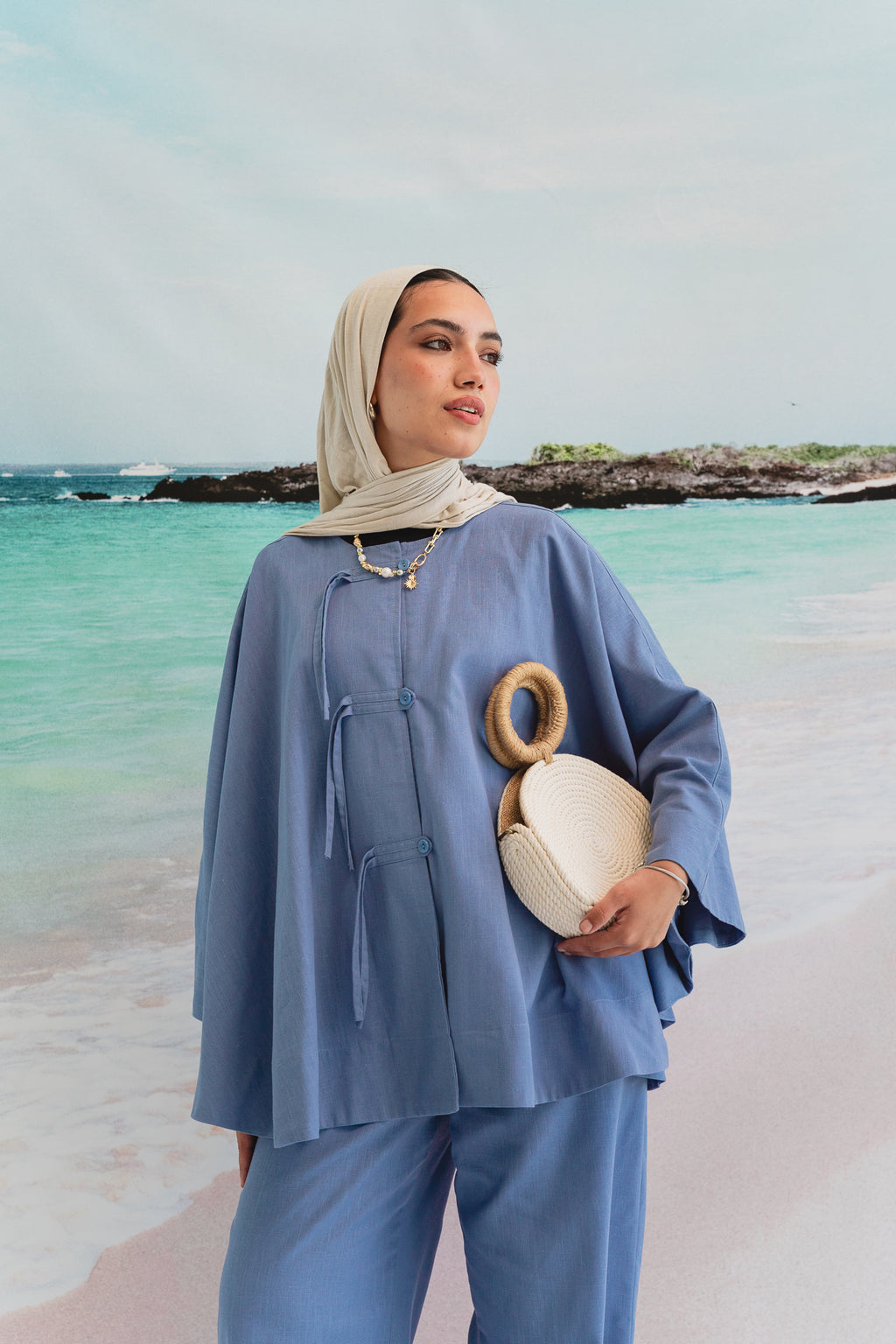 Golden Sands set in Denim blue