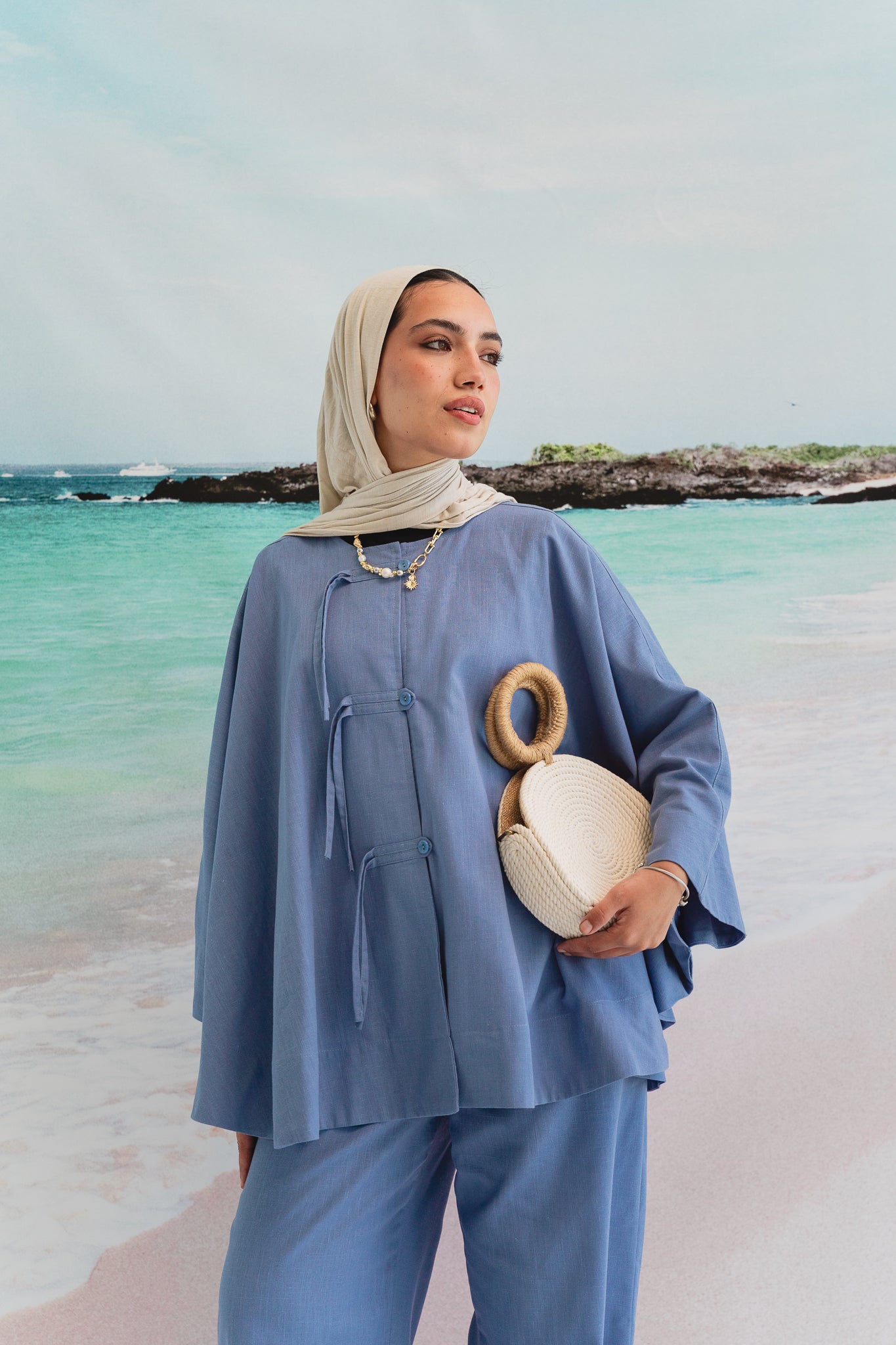 Golden Sands set in Denim blue