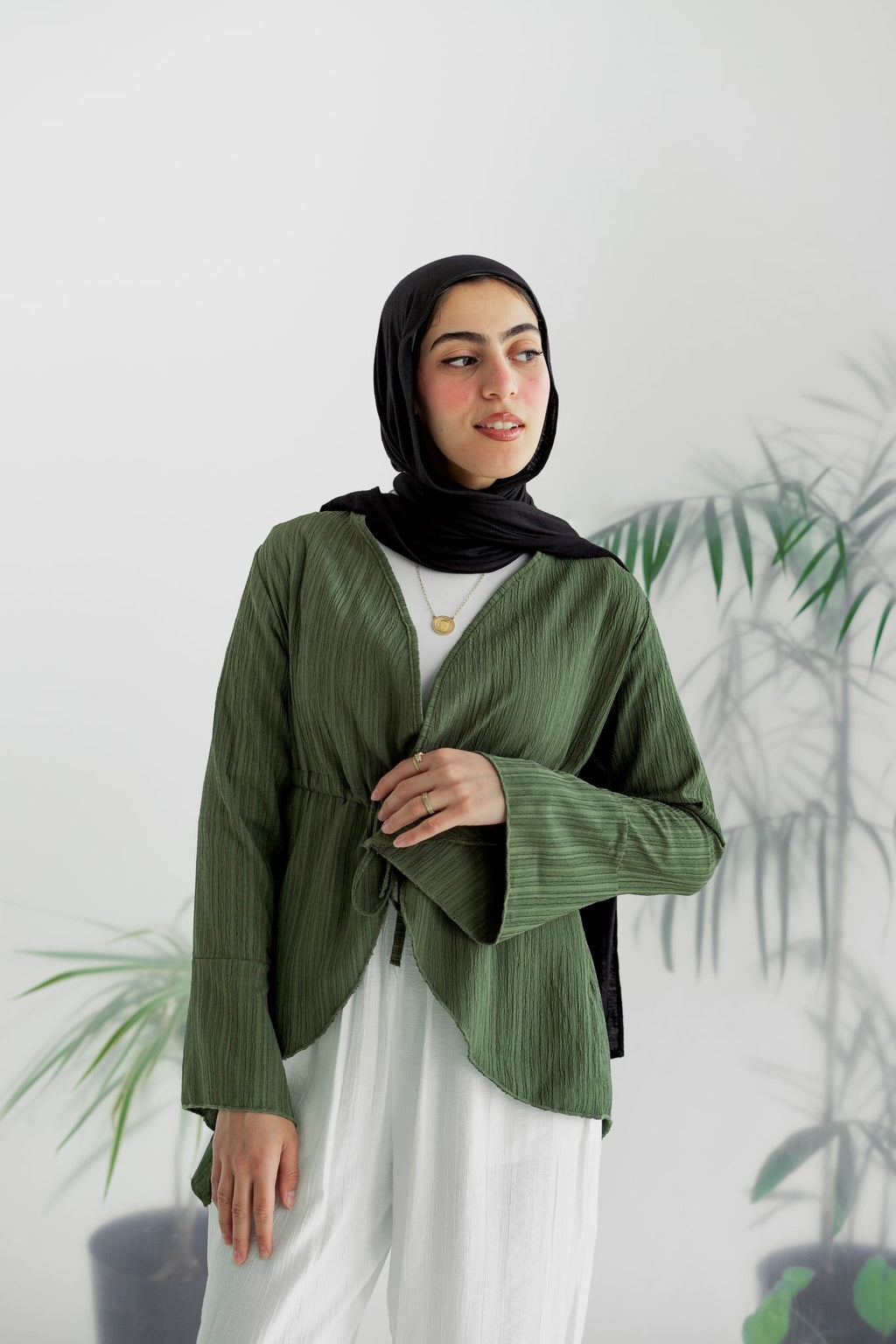 Long celine top in olive