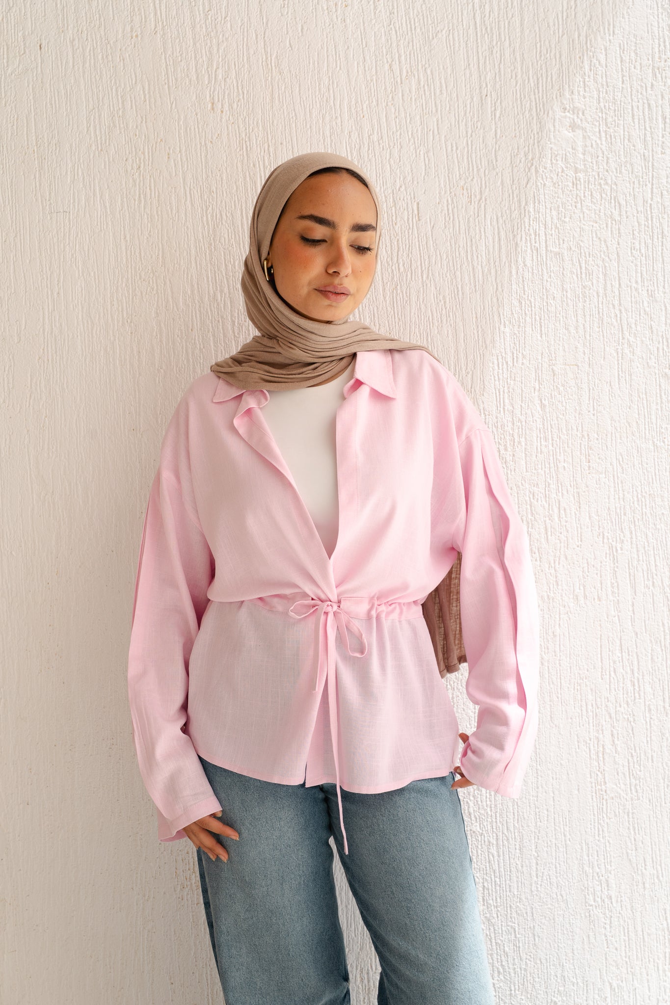 Slay You Girl Linen Top in Rose