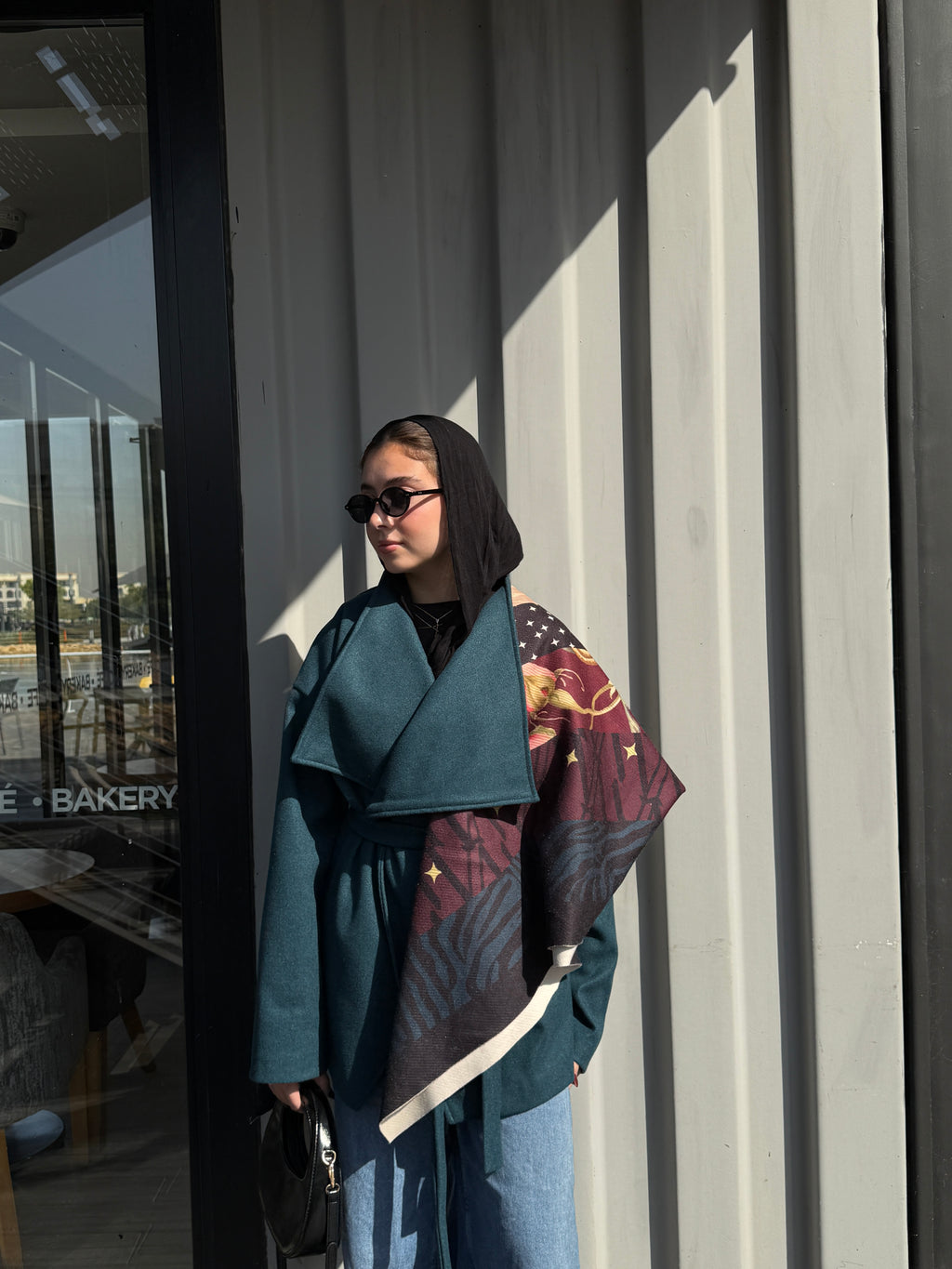 The Wrap Grace Coat in Teal