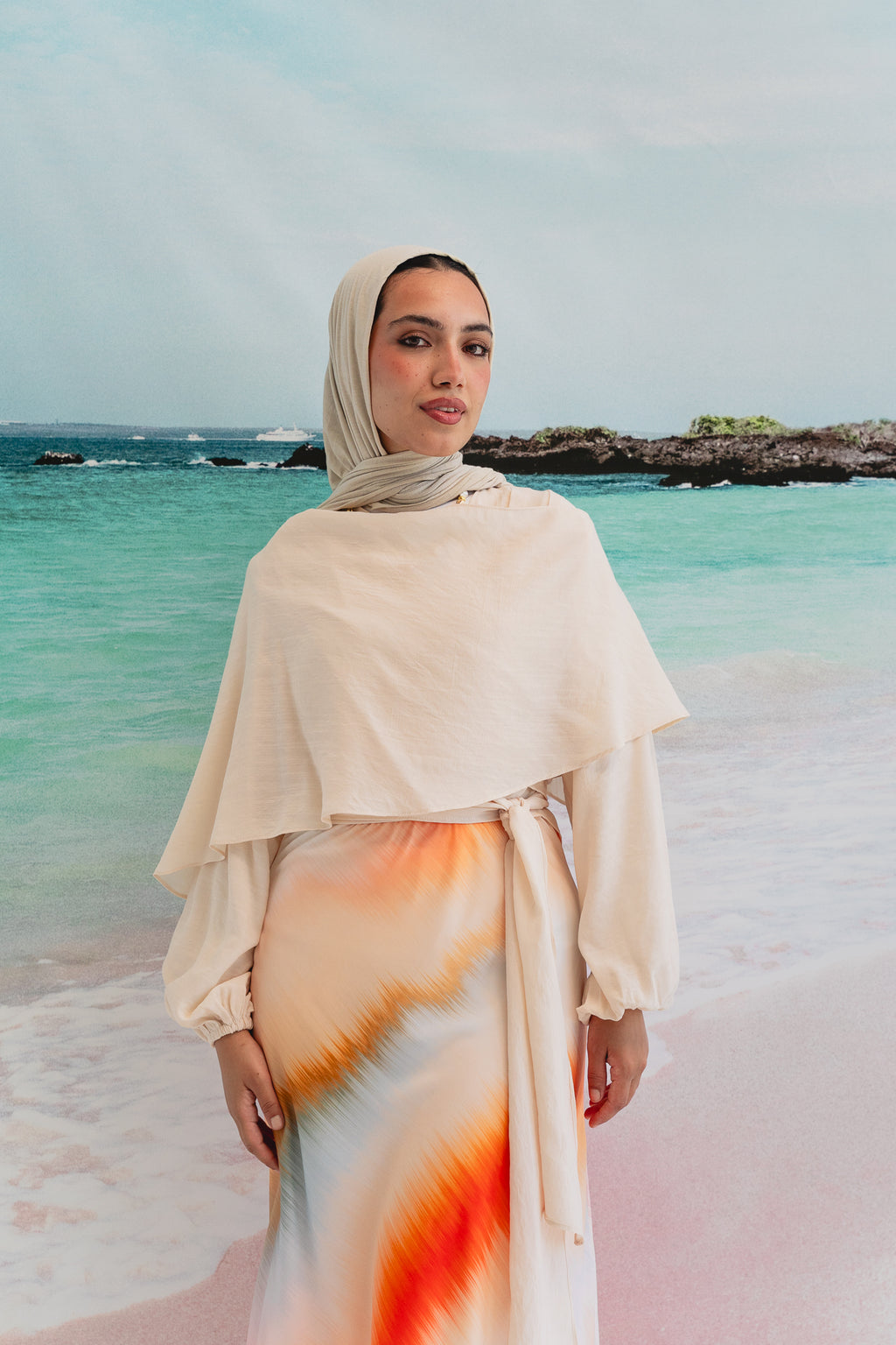 Salty Tie Top in Beige