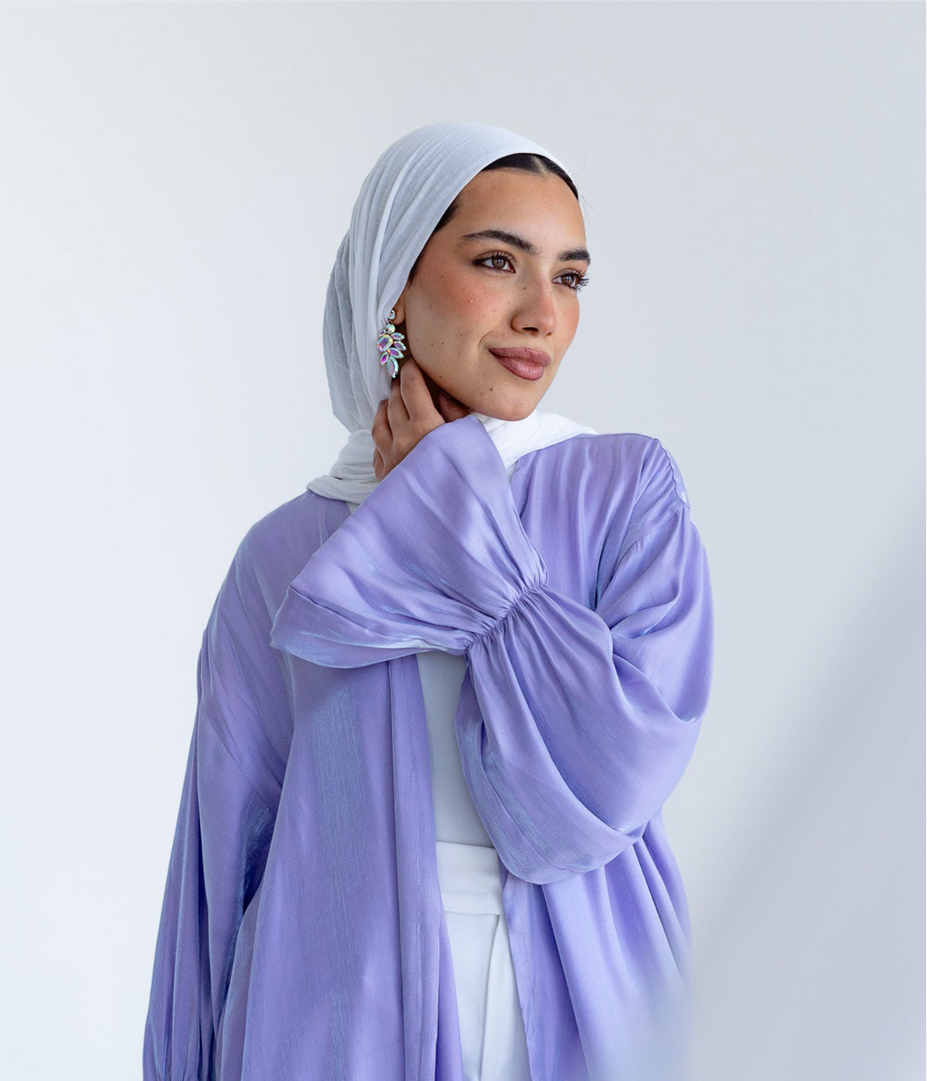 Layal shimmery kimono in Lavender