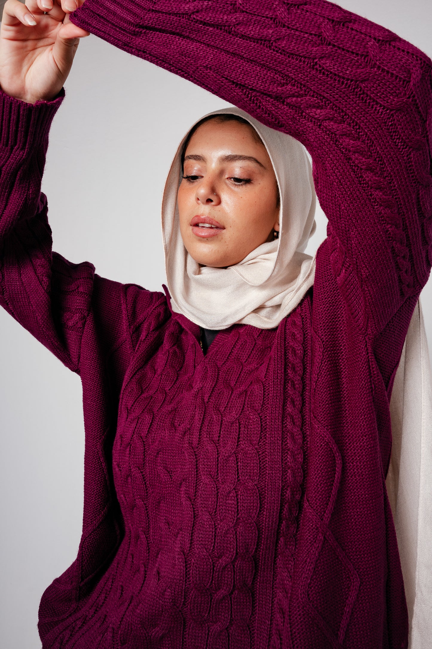 Knit Heaven Pullover in Raspberry