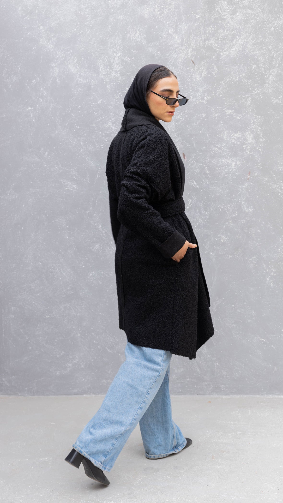 Cuddle up coat in black