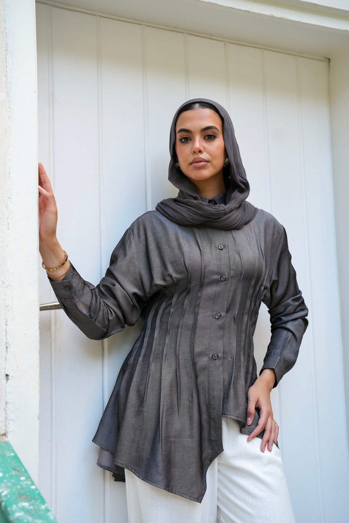 Dreamy Folds Shirt in Charcoal