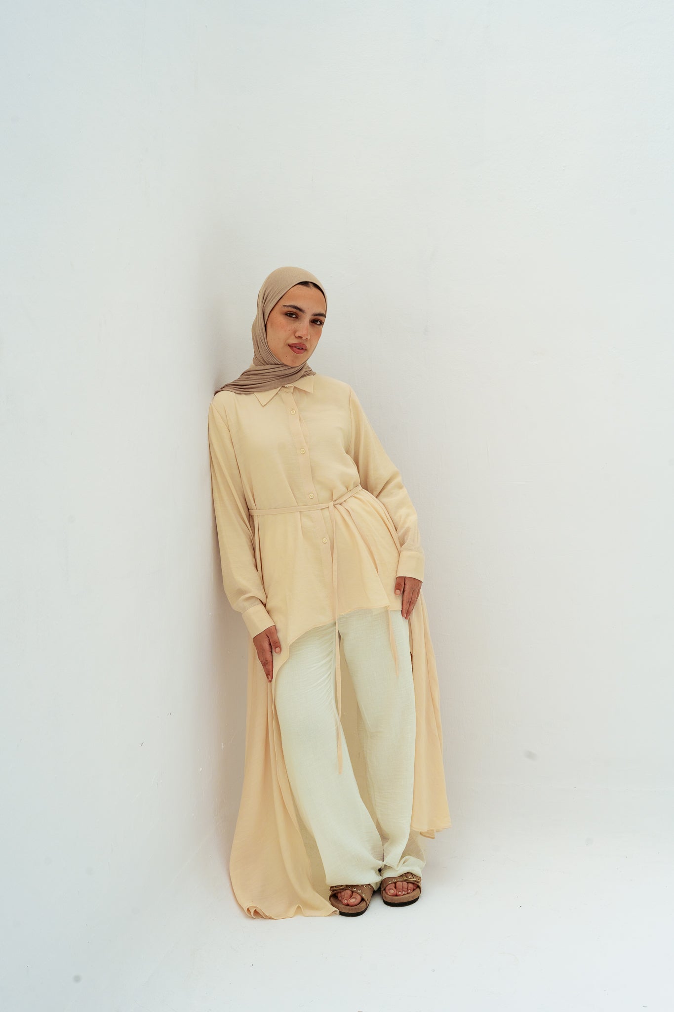 Draped Asymmetrical Top in Cream