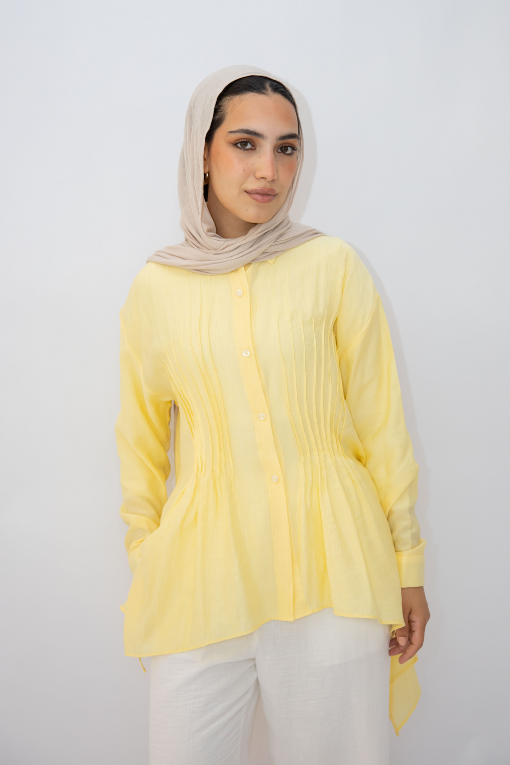 Pleat Lines top in Yellow