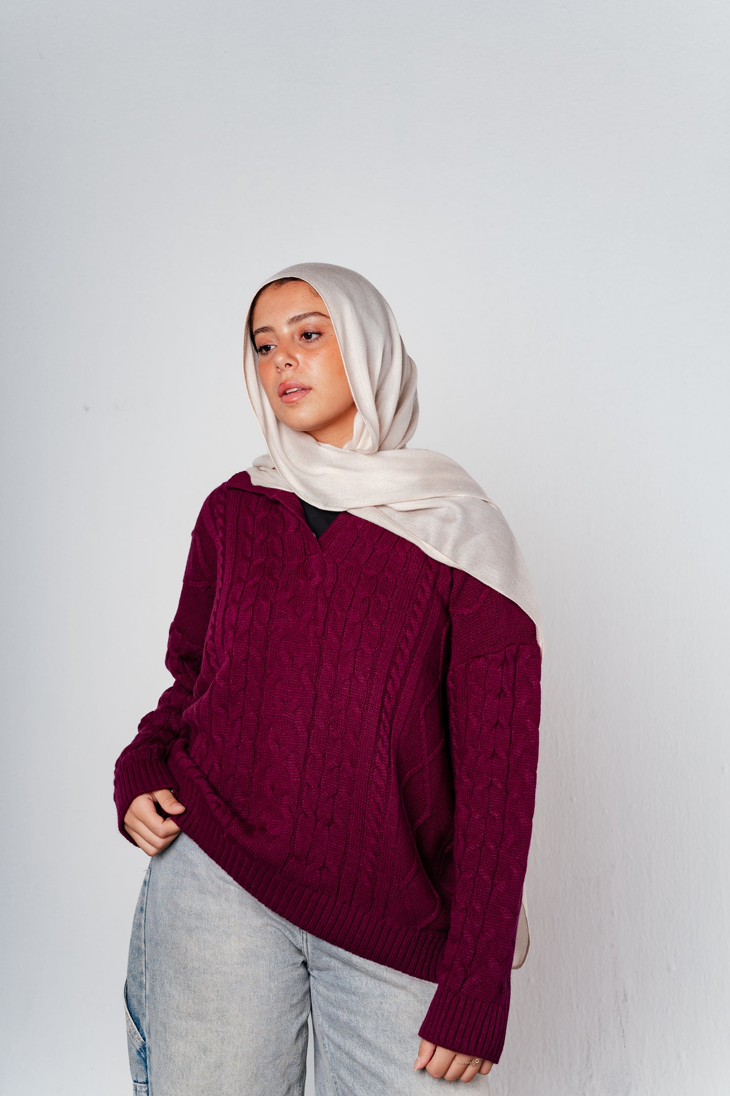 Knit Heaven Pullover in Raspberry