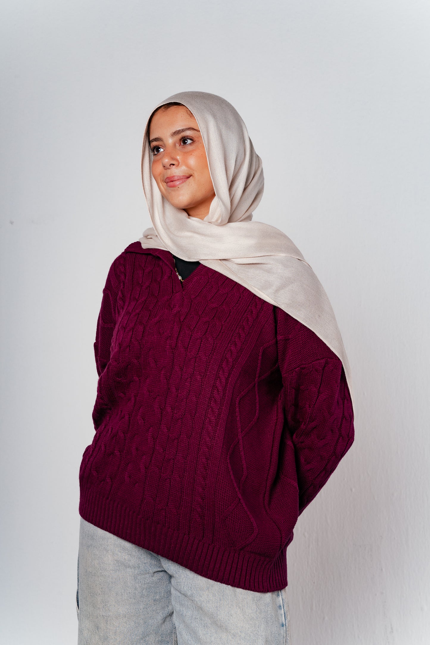 Knit Heaven Pullover in Raspberry