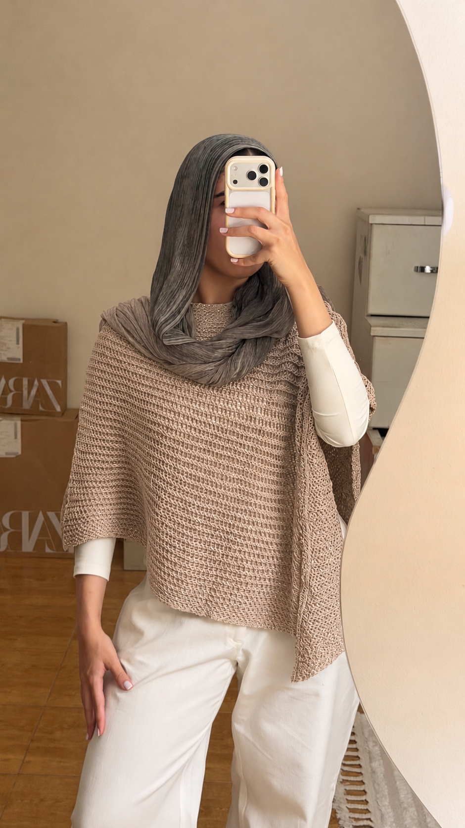 Lumira Cape Top in Shimmer Cafe