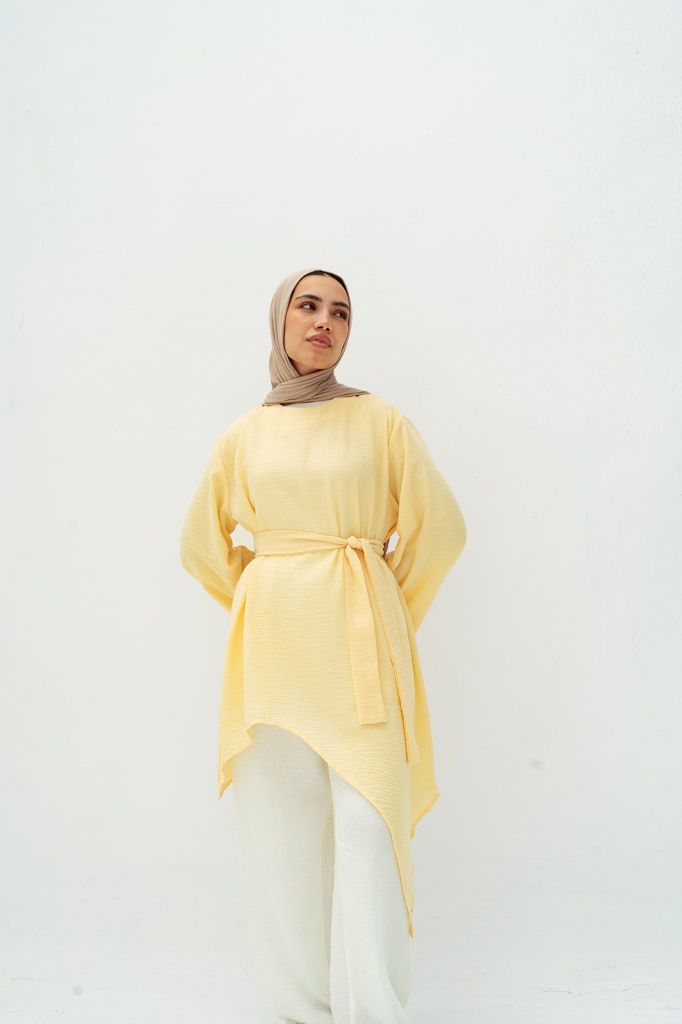 Ella asymmetric top in yellow