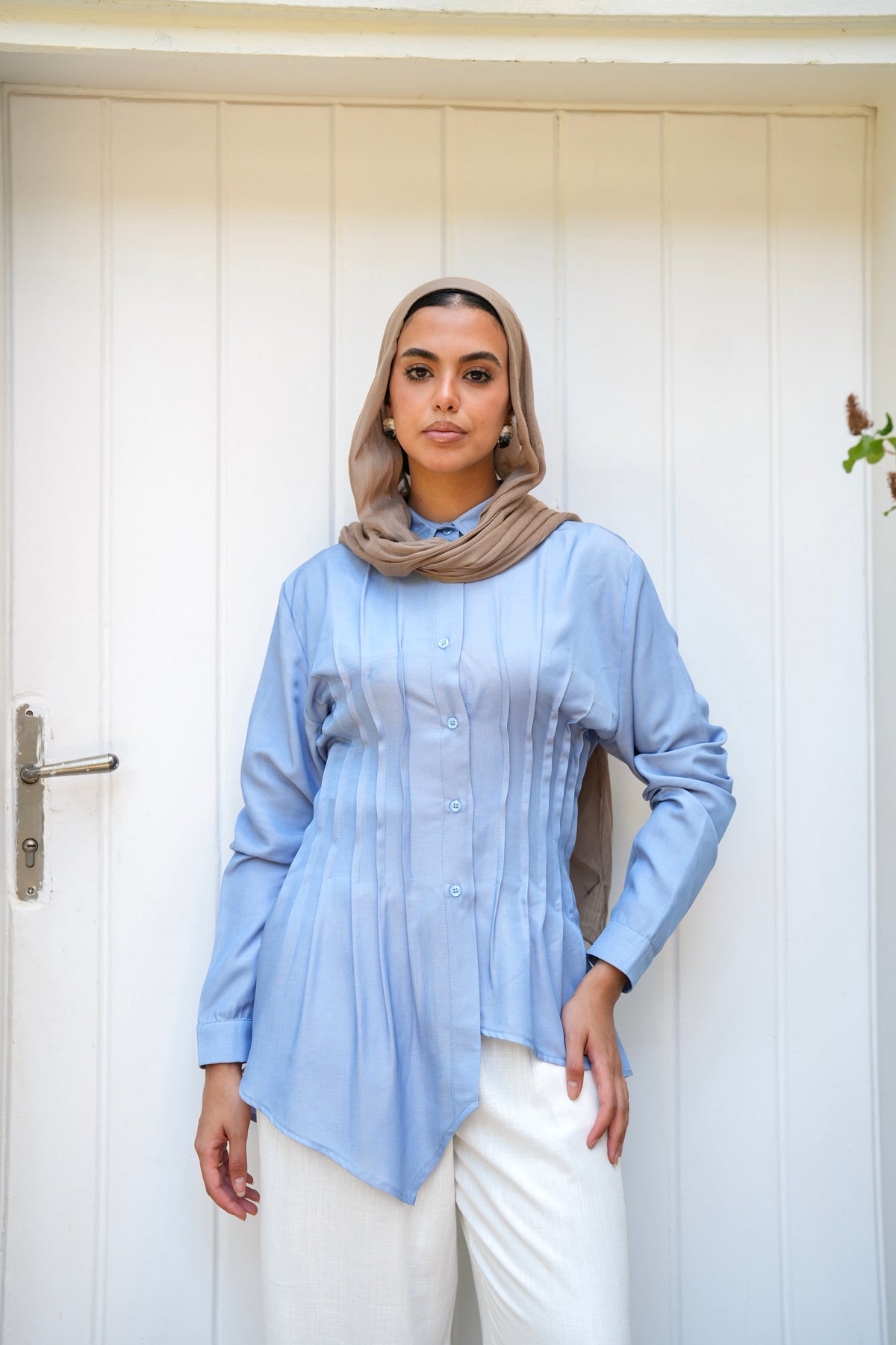Dreamy Folds Shirt in Sky Blue