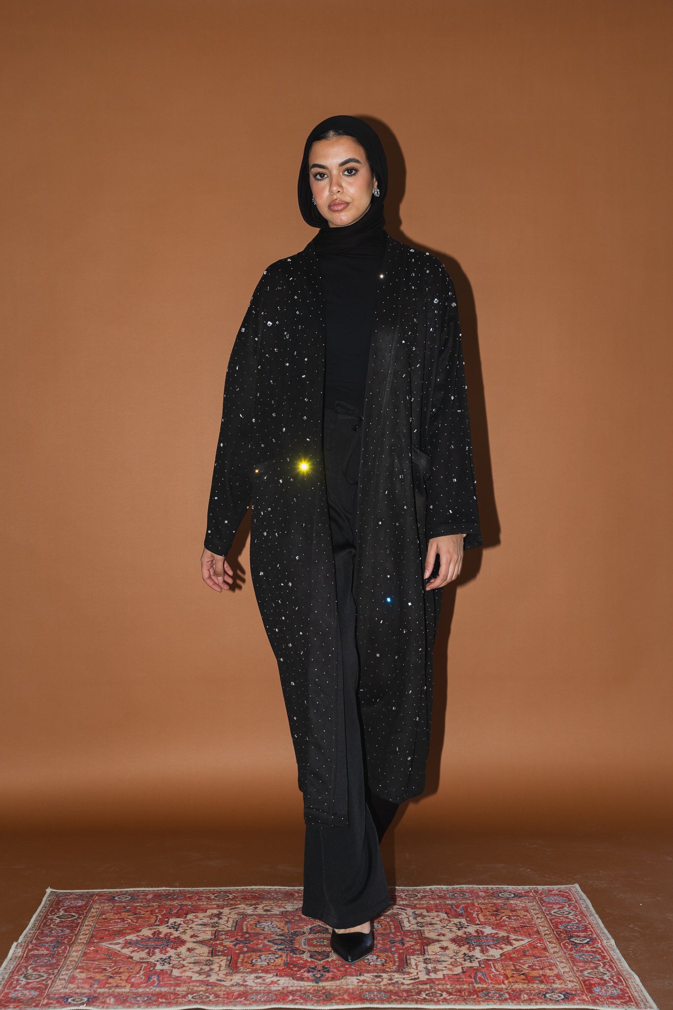 Milky way Stone Cardigan in Black