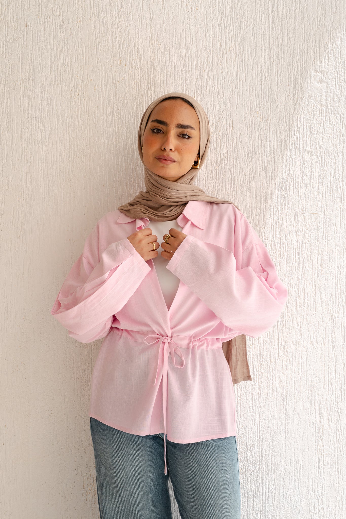 Slay You Girl Linen Top in Rose