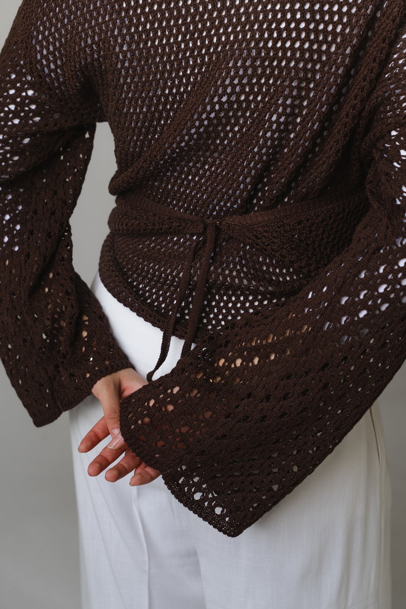 Seashell Wrap Top in Brown