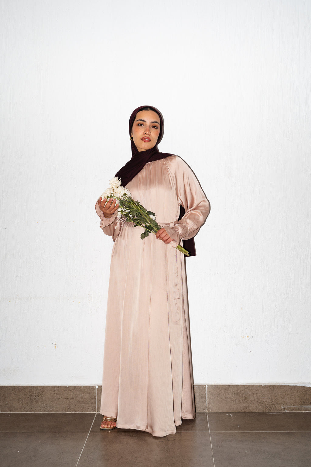 Lily dress in Rose tan