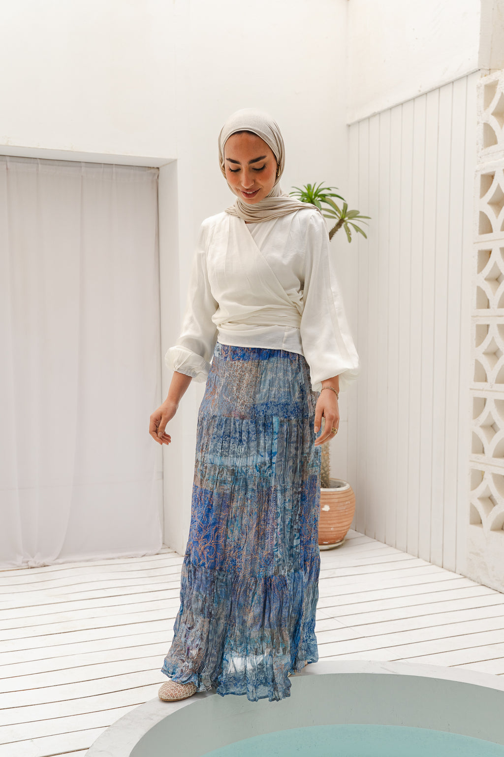 Ocean Waves Crushed Skirt