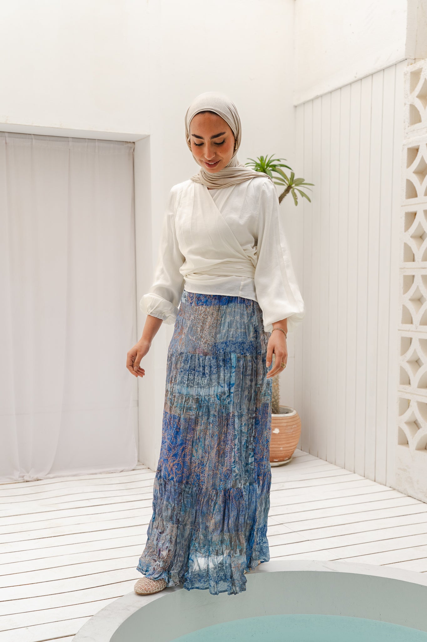 Ocean Waves Crushed Skirt