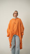 Hooded Waterproof jacket in pumpkin