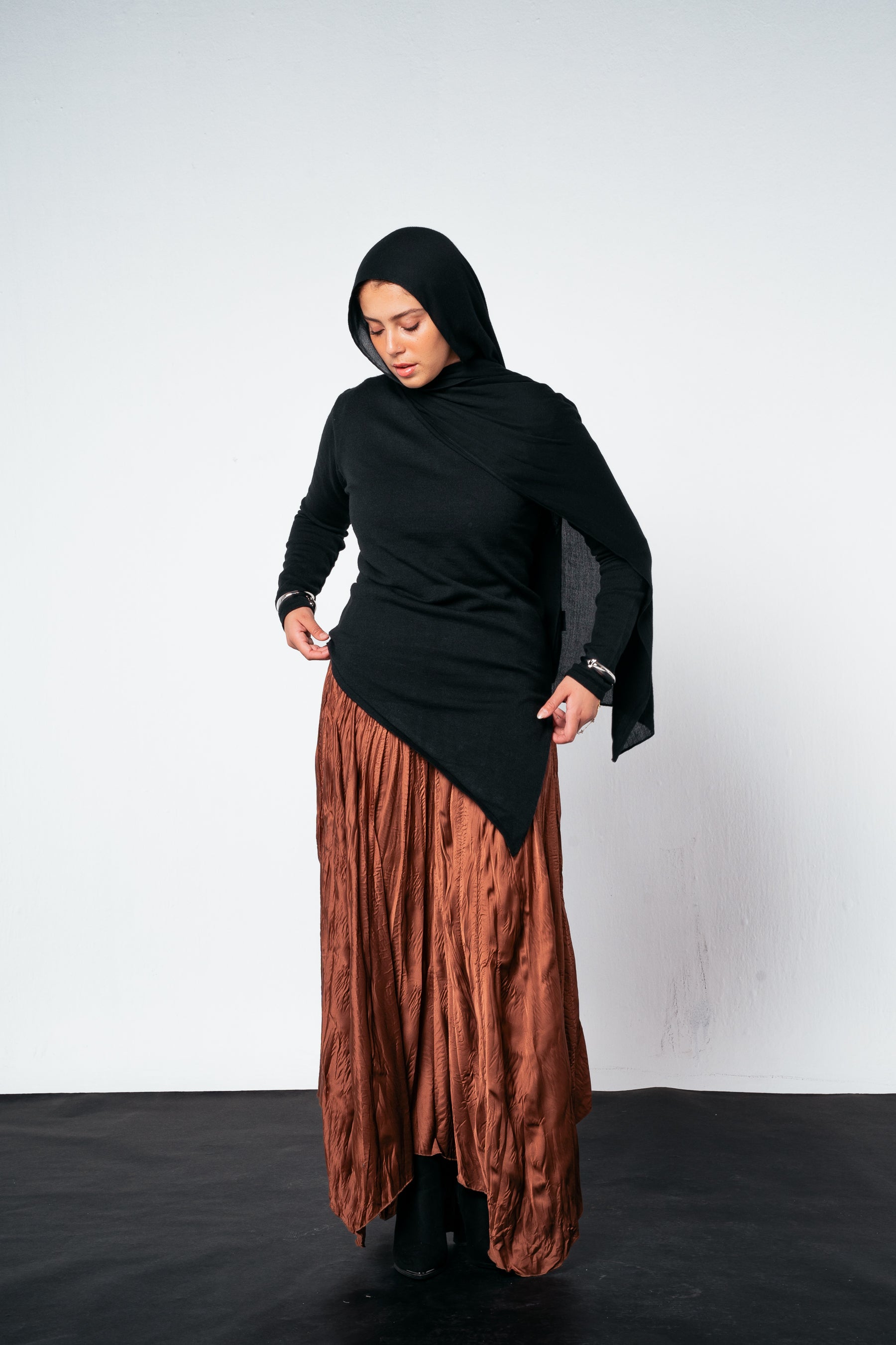 Anne Crushed skirt in Brown