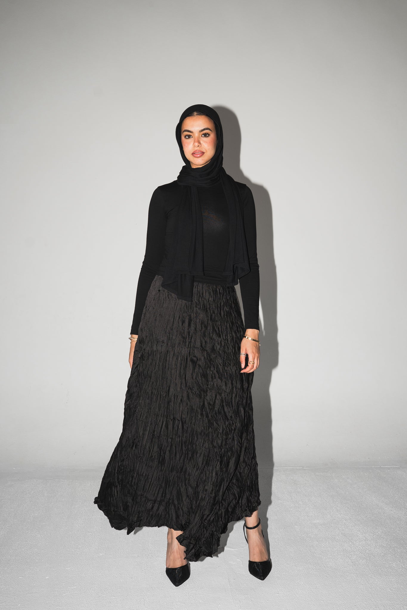 Anne Crushed skirt in Black