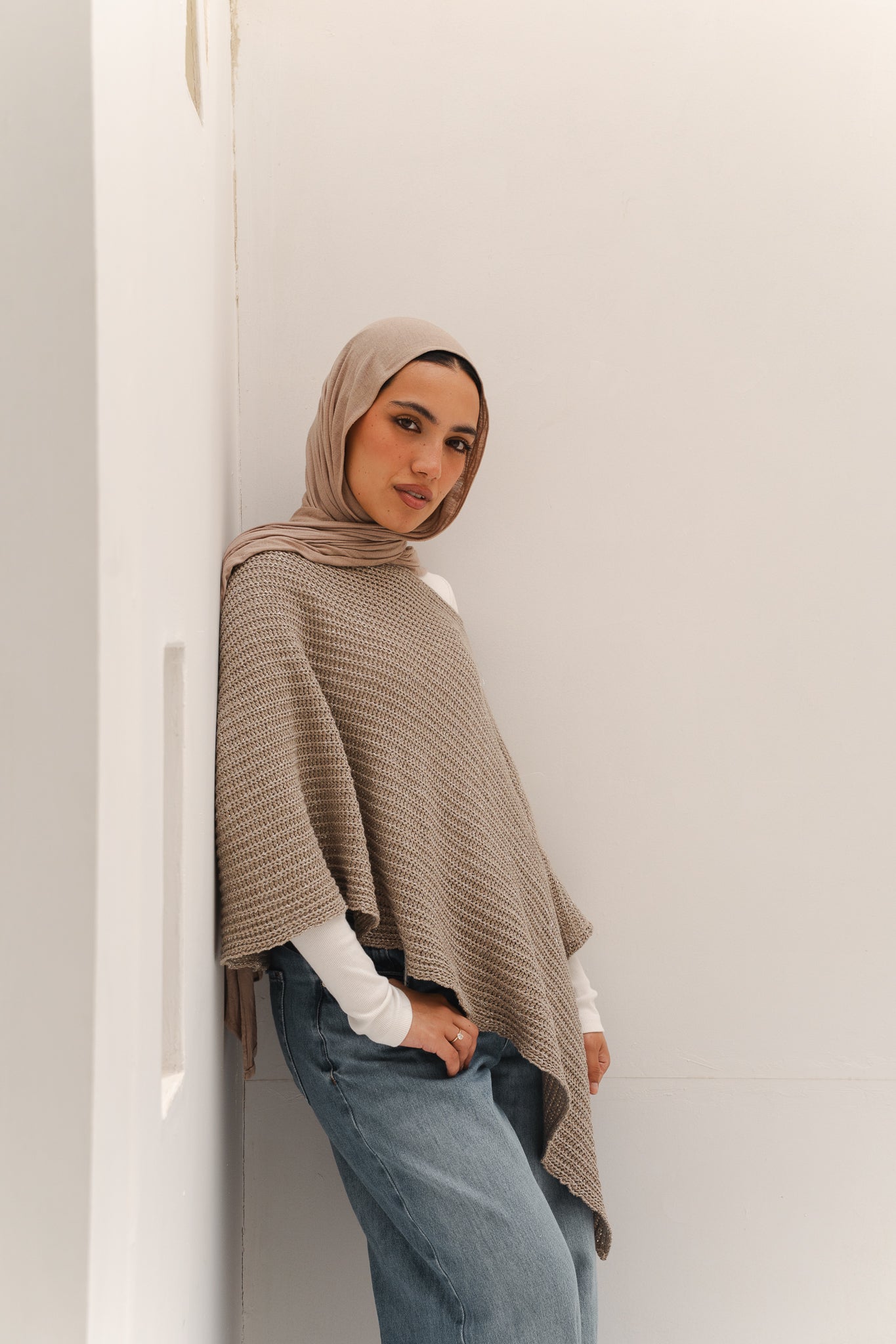 Lumira Cape Top in Shimmer Cafe