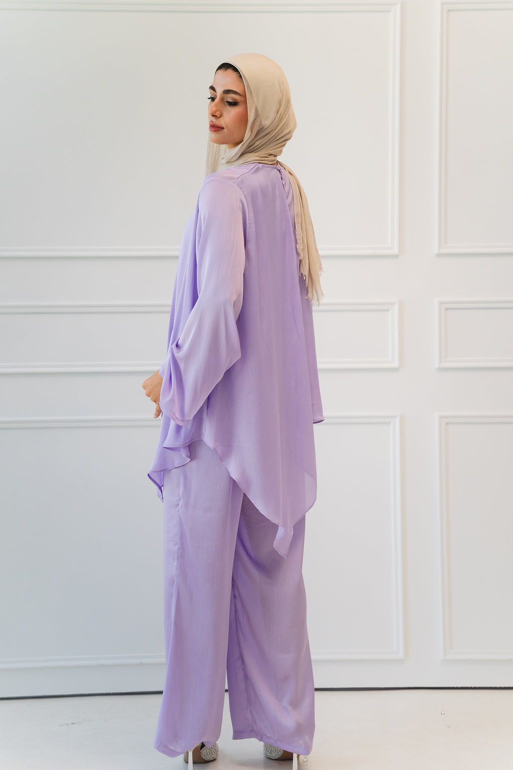 Luxe Drapped Set in Lilac