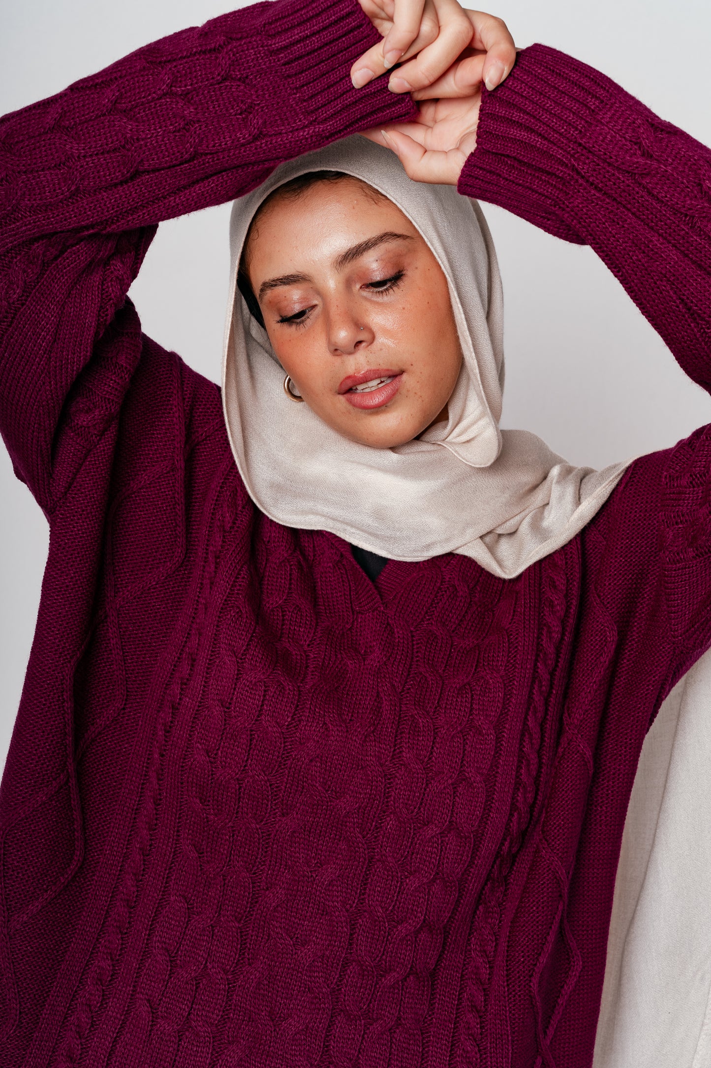 Knit Heaven Pullover in Raspberry