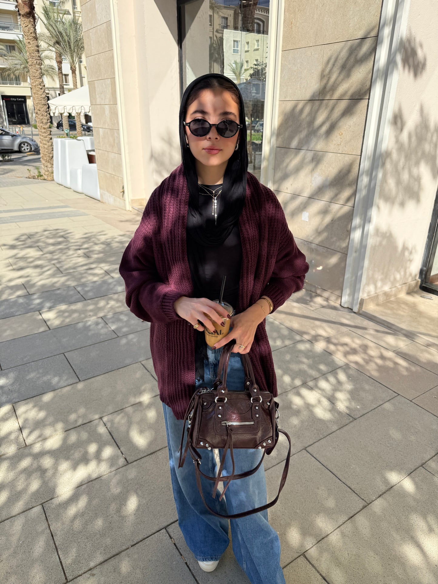 The Warm Hug Knit Cardigan in Burgundy