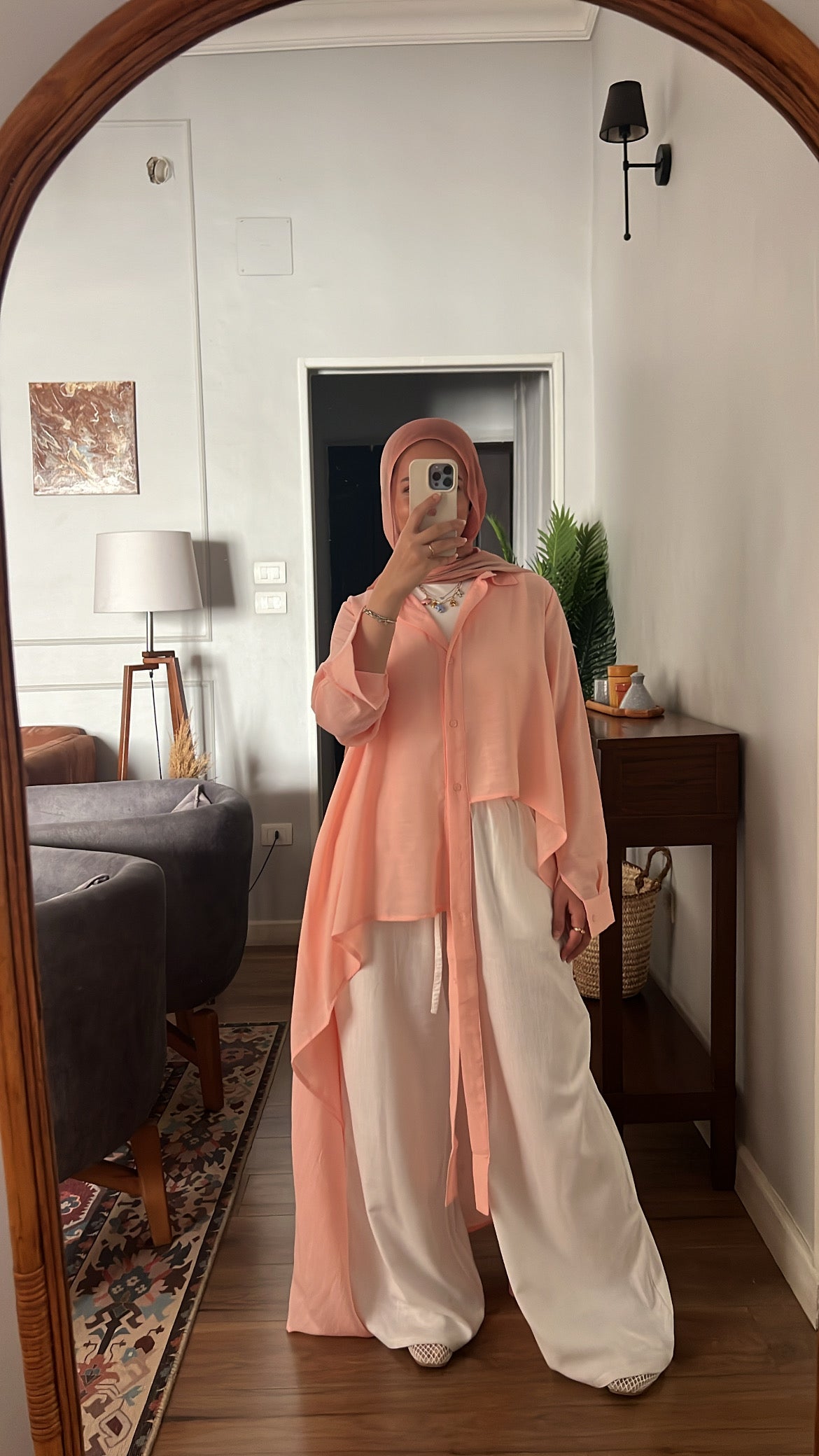 All Around Asymmetric Top in Peach