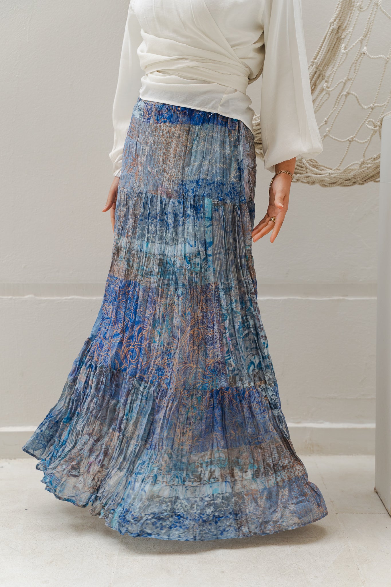 Ocean Waves Crushed Skirt