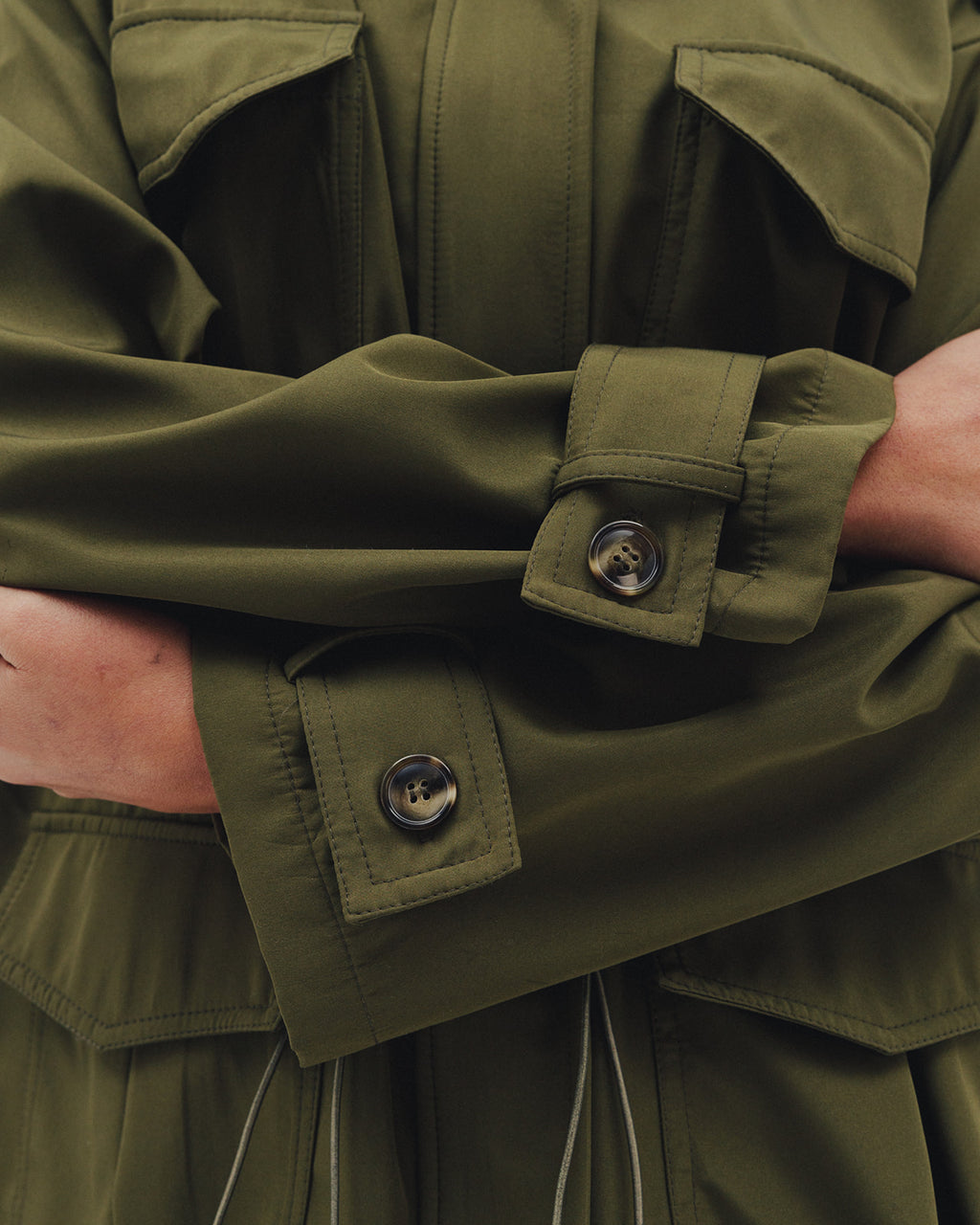 The Drawstring Jacket in Olive