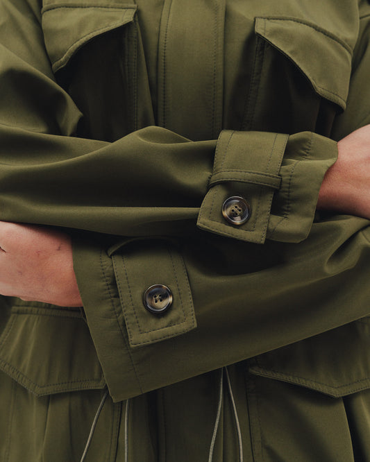 The Drawstring Jacket in Olive
