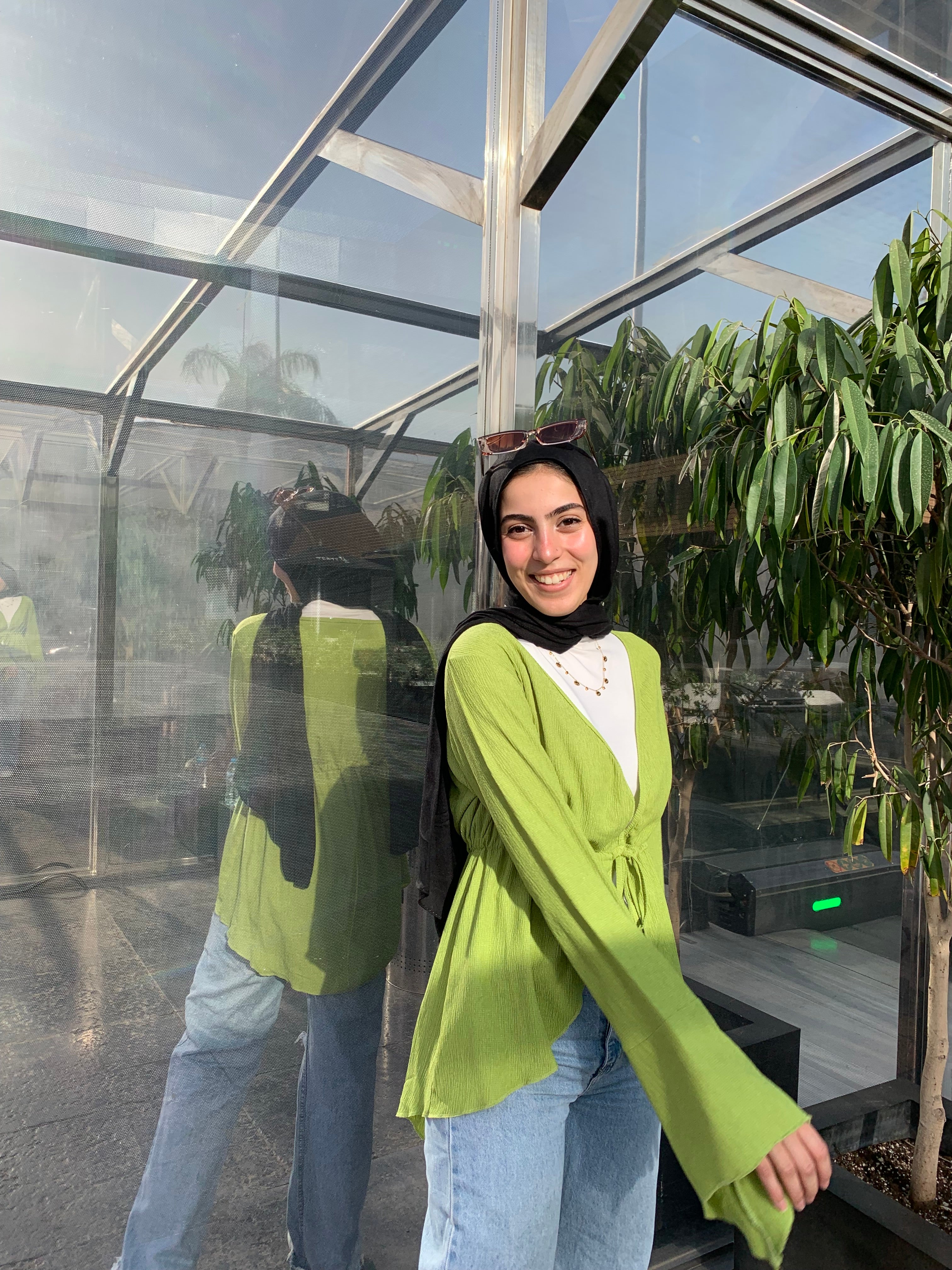 Long celine top in green
