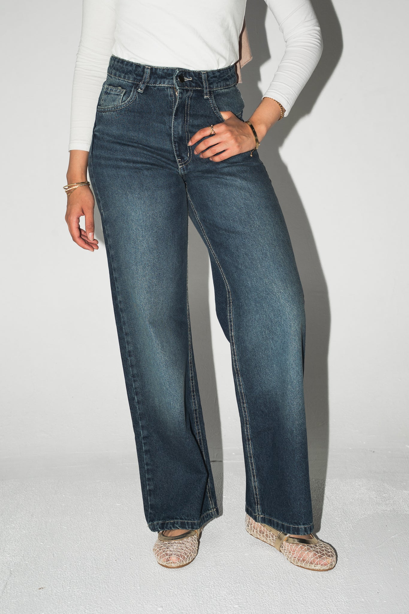Daily Fit Denim Pants in Dark Blue
