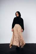 Anne Crushed skirt in Golden beige